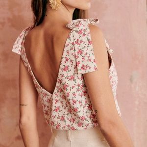 Sezane Lara Blouse Rosa Print US 4/FR 36
